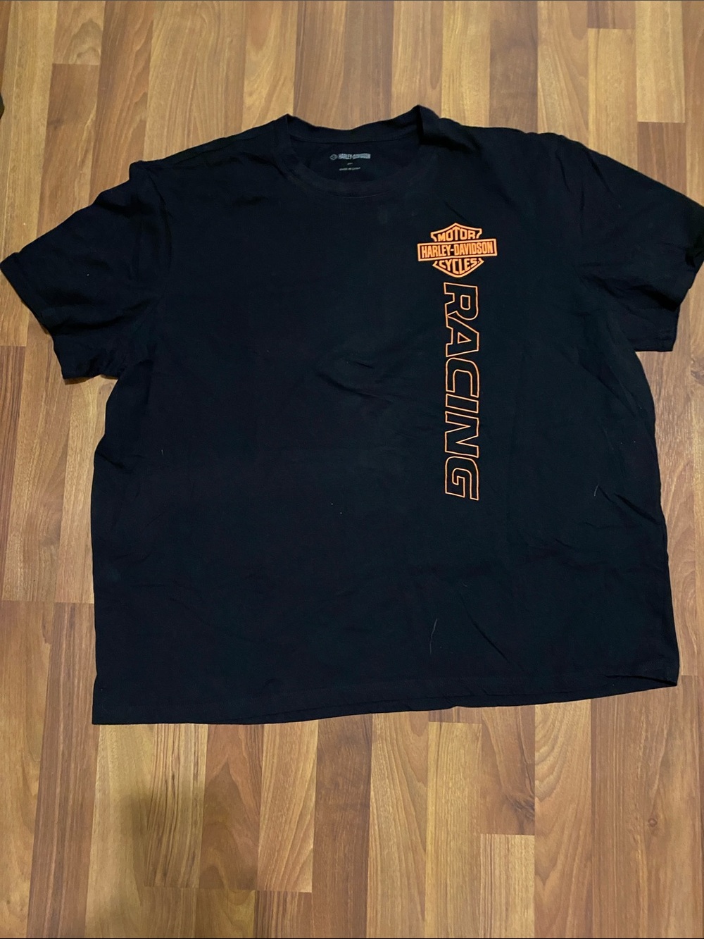 Harley-Davidson Black Tee with Orange Racing Crest 3xl